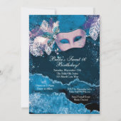 Masquerade Birthday Party-uitnodigingen Kaart (Achterkant)