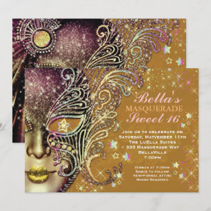 Masquerade Birthday Party-uitnodigingen Kaart