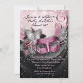 Masquerade Birthday Party-uitnodigingen Kaart (Achterkant)