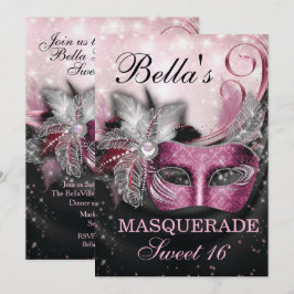Masquerade Birthday Party-uitnodigingen Kaart