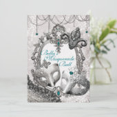 Masquerade Birthday Party-uitnodigingen Kaart (Staand voorkant)