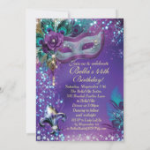 Masquerade Birthday Party-uitnodigingen Kaart (Achterkant)