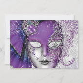 Masquerade Birthday Party-uitnodigingen Kaart (Achterkant)