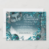 Masquerade Birthday Party-uitnodigingen Kaart (Voorkant)