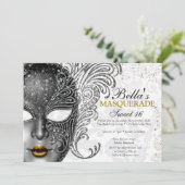 Masquerade Birthday Party-uitnodigingen Kaart (Staand voorkant)