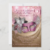 Masquerade Birthday Party-uitnodigingen Kaart (Achterkant)