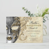 Masquerade Birthday Party-uitnodigingen Kaart (Staand voorkant)