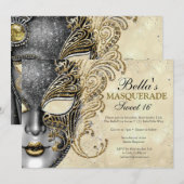 Masquerade Birthday Party-uitnodigingen Kaart (Voorkant / Achterkant)