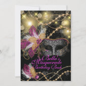 Masquerade Birthday Party-uitnodigingen Kaart (Voorkant)