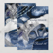 Masquerade Birthday Party-uitnodigingen Kaart (Voorkant / Achterkant)