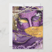 Masquerade Birthday Party-uitnodigingen Kaart (Voorkant)