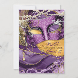 Masquerade Birthday Party-uitnodigingen Kaart