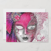 Masquerade Birthday Party-uitnodigingen Kaart (Achterkant)