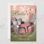 Masquerade Birthday Party-uitnodigingen Kaart (Voorkant)