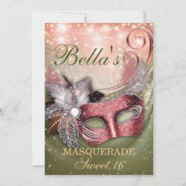 Masquerade Birthday Party-uitnodigingen Kaart