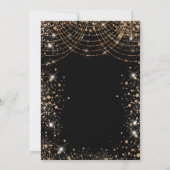 Masquerade Black glitter stof Quinceanera Kaart (Achterkant)