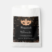 Masquerade Black glitter-stofverjaarfeest Bedankzakje (Voorkant)