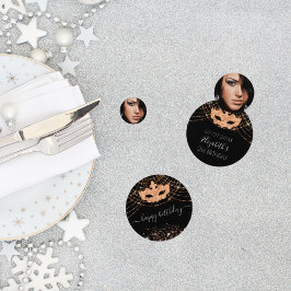 Masquerade Black glitter-stofverjaarfeest Confetti
