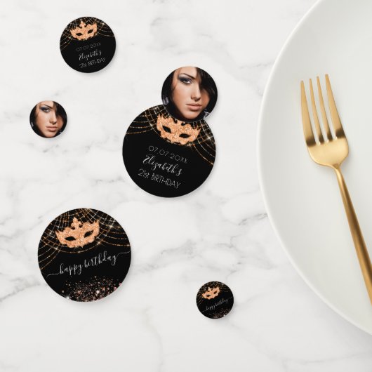 Masquerade Black glitter-stofverjaarfeest Confetti (Groep)