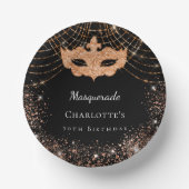 Masquerade Black Glitter verjaardagsfeest Papieren Kommen (Voorkant)