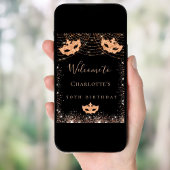 Masquerade Black Glitter verjaardagsfeest Poster