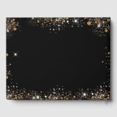 Masquerade black gold glitter verjaardag gastenboek (Achterkant)