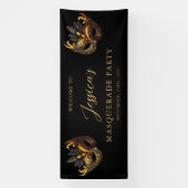 Masquerade Black Gold Verjaardag Welkom Spandoek (Verticaal)