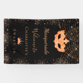 Masquerade black goudglitterstof Sweet 16 Spandoek (Horizontaal)