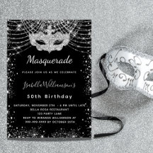 Masquerade Black Silglitter-verjaardagsfeestje