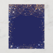 Masquerade blue Gold verjaardagsdagsuitnodiging (Achterkant)