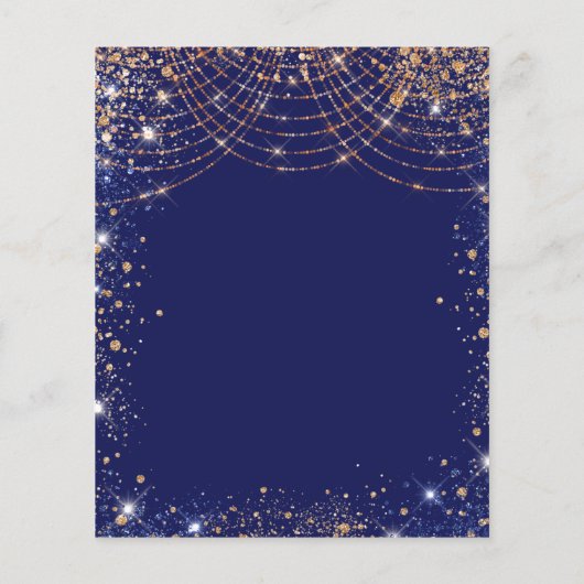 Masquerade blue Gold verjaardagsdagsuitnodiging (Achterkant)