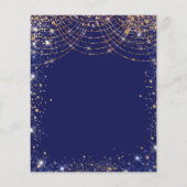 Masquerade blue Gold verjaardagsdagsuitnodiging Flyer (Achterkant)