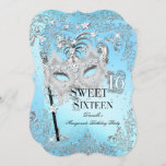 Masquerade Blue Silver Sweet 16 Birthday Kaart<br><div class="desc">Blue & Silver Sweet Sixteen Birthday Uitnodiging. Elegant zilveren diamantmasker en ontwerp van de gladde demper. Let op alle platte afbeeldingen,  ze hebben geen echte juwelen!</div>