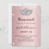 Masquerade blush roze Silver Sweet 16 Kaart (Voorkant)