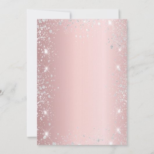 Masquerade blush roze zilver Quinceanera Kaart (Achterkant)