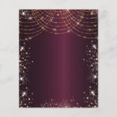 Masquerade bordeaux roos gouden verjaardagsuitnodi (Achterkant)