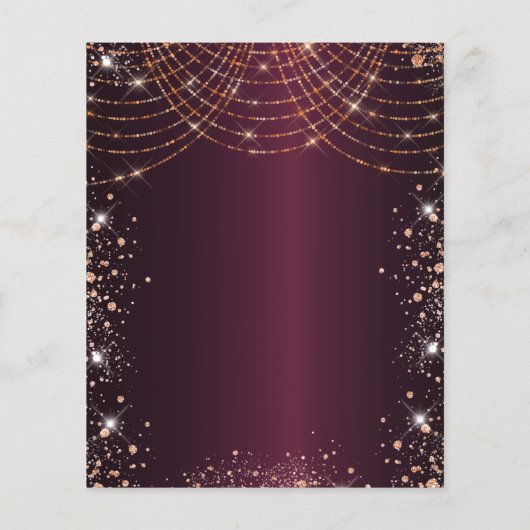 Masquerade bordeaux roos gouden verjaardagsuitnodi (Achterkant)