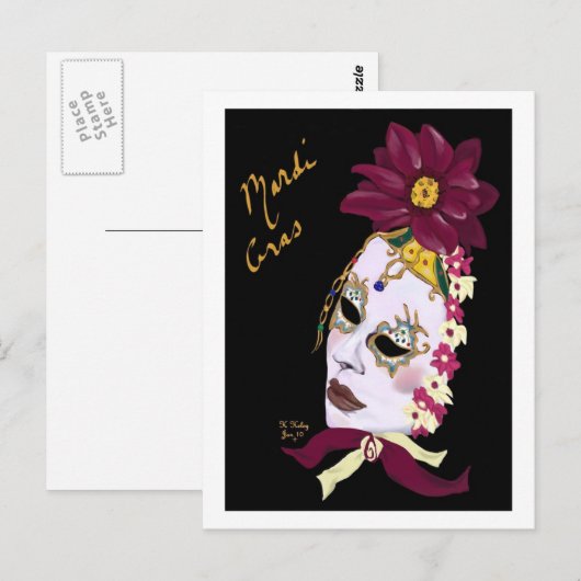 Masquerade briefkaart (Voorkant / Achterkant)