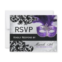Masquerade bruiloft RSVP Kaarten