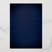 Masquerade Butterfly Navy Silver Quinceanera Folie Uitnodiging (Achterkant)