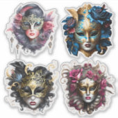 Masquerade carnaval gezichtsmaskers dames vrouw ge sticker (Voorkant)