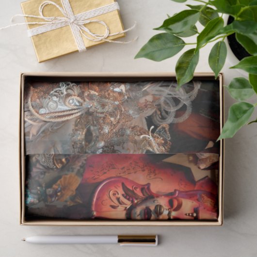 Masquerade Carnival Costume Mask 15 Decoupage Tissuepapier (Geschenk)