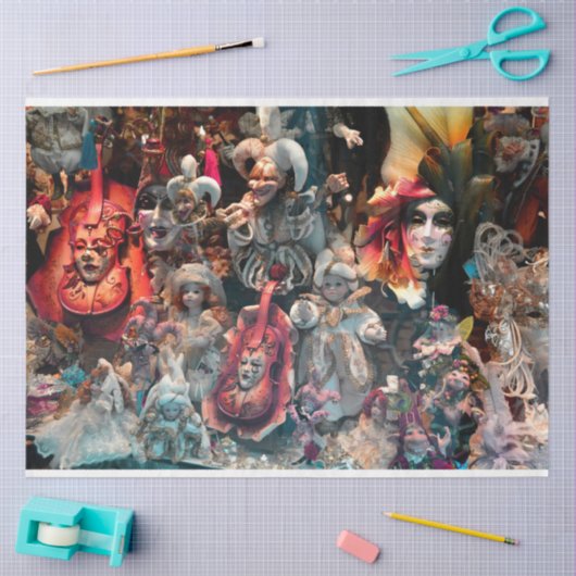 Masquerade Carnival Costume Mask 15 Decoupage Tissuepapier (Craft)