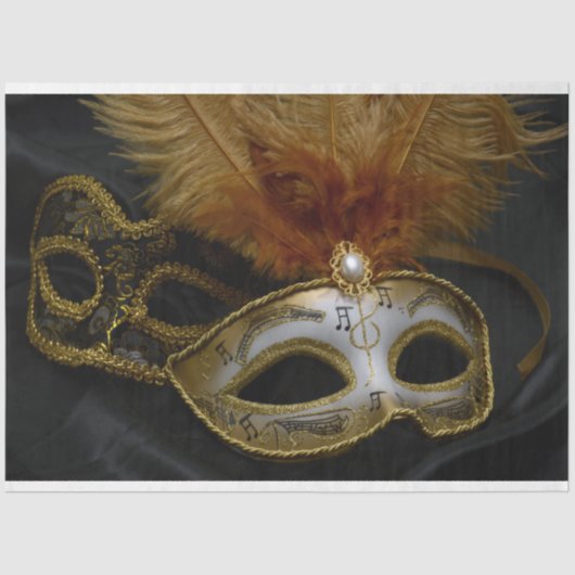 Masquerade Carnival Masker 11 Decoupage 20x30 Tissuepapier (Voorkant)