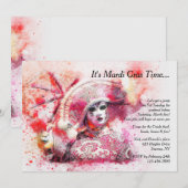 Masquerade Character in Red Invitation Kaart (Voorkant / Achterkant)