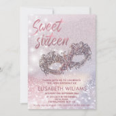 Masquerade charme mousserende glittery ombre kaart (Voorkant)