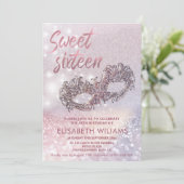 Masquerade charme mousserende glittery ombre kaart (Staand voorkant)