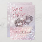 Masquerade charme mousserende glittery ombre kaart (Voorkant / Achterkant)