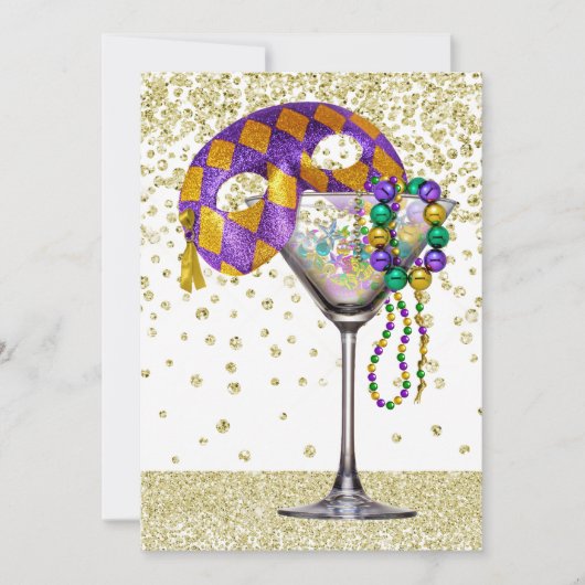 Masquerade Cocktail Party Uitnodiging (Voorkant)