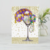 Masquerade Cocktail Party Uitnodiging (Staand voorkant)